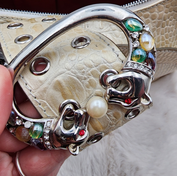 Sharif vintage snakeskin cream used shoulder bag with tags and dust bag. - Picture 17 of 17